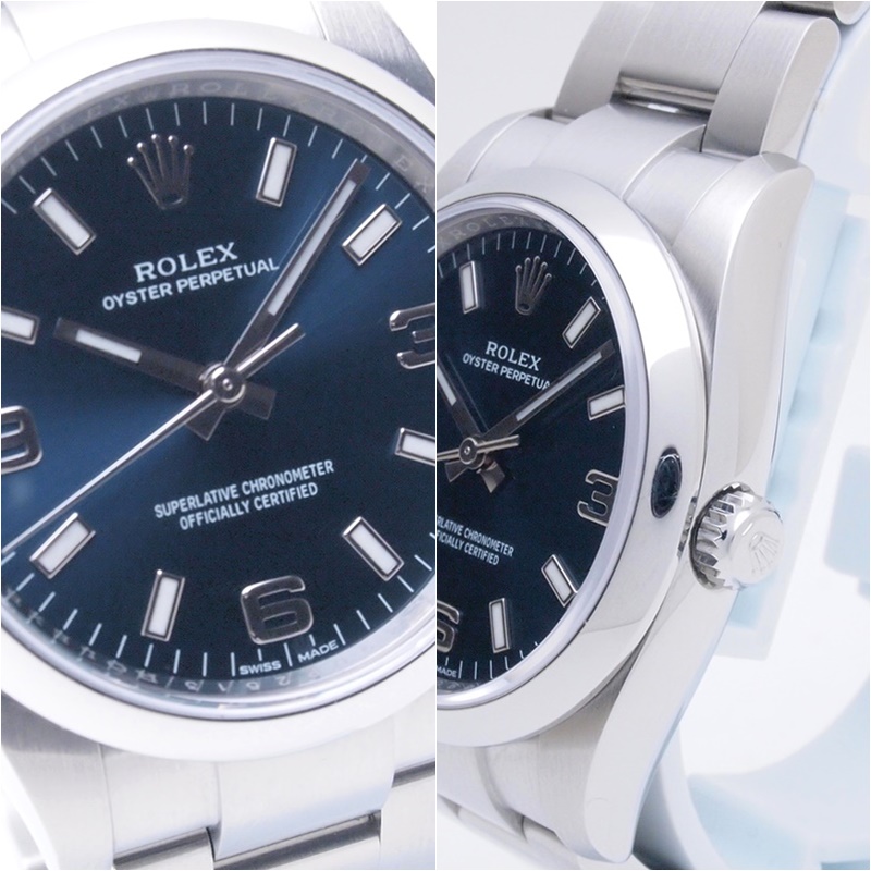 ロレックス ROLEX メンズ腕時計 オイスターパーペチュアル 114200 SS（ステンレス）ブルー369文字盤 中古 | ロンド 大阪