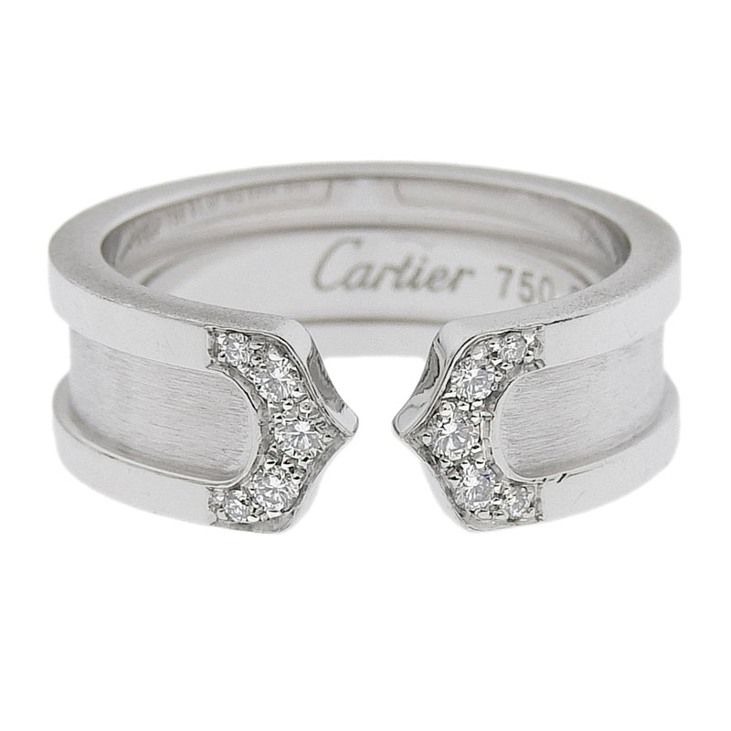 カルティエ CARTIER 2Cリング 指輪 K18WG ダイヤモンド #51 11号 アクセサリー 中古 CA0395 | ロンド 大阪