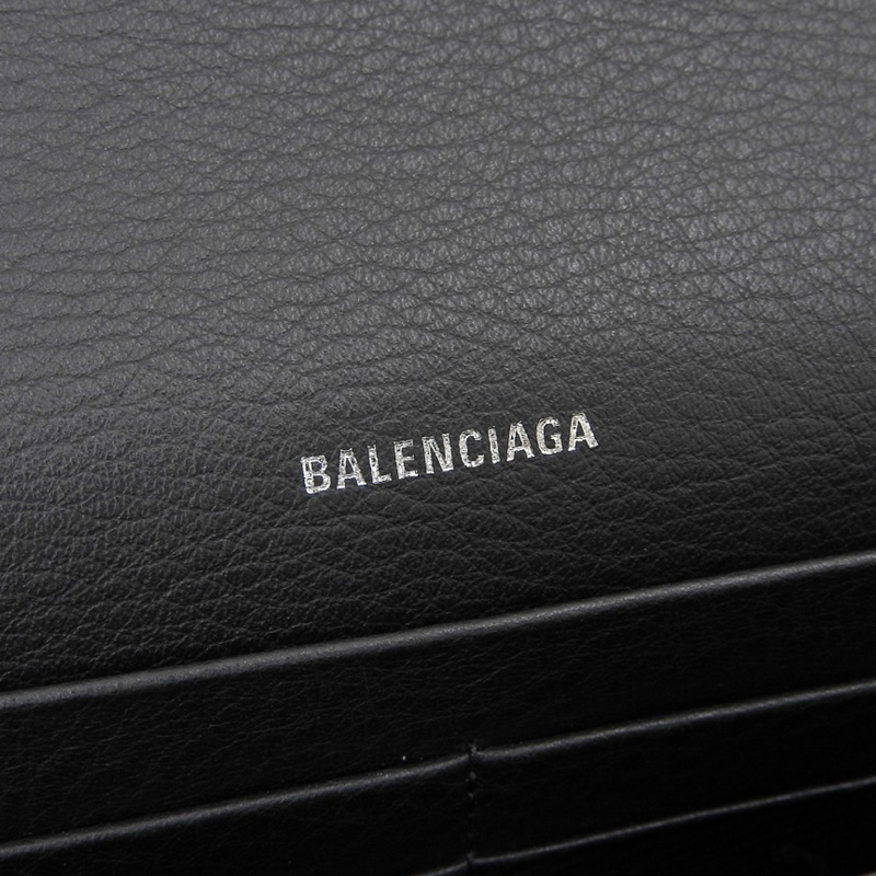 バレンシアガ BALENCIAGA 長財布 ペーパーマニー レザー ブラック 財布