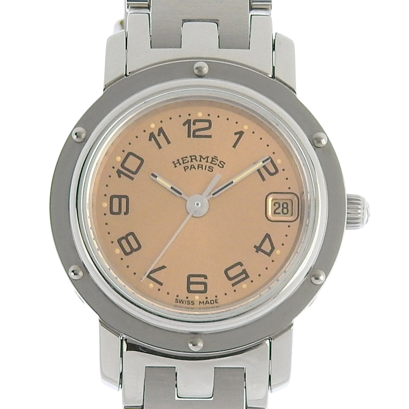 エルメス HERMES クリッパー レディース クォーツ 腕時計 SS ブロンズ文字盤 時計 CL4.210 中古 HE0444 | ロンド