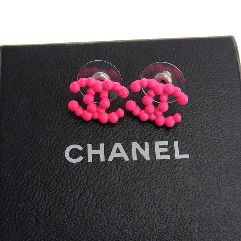 シャネル CHANEL ピアス ココマーク プラスティック ピンク 04A