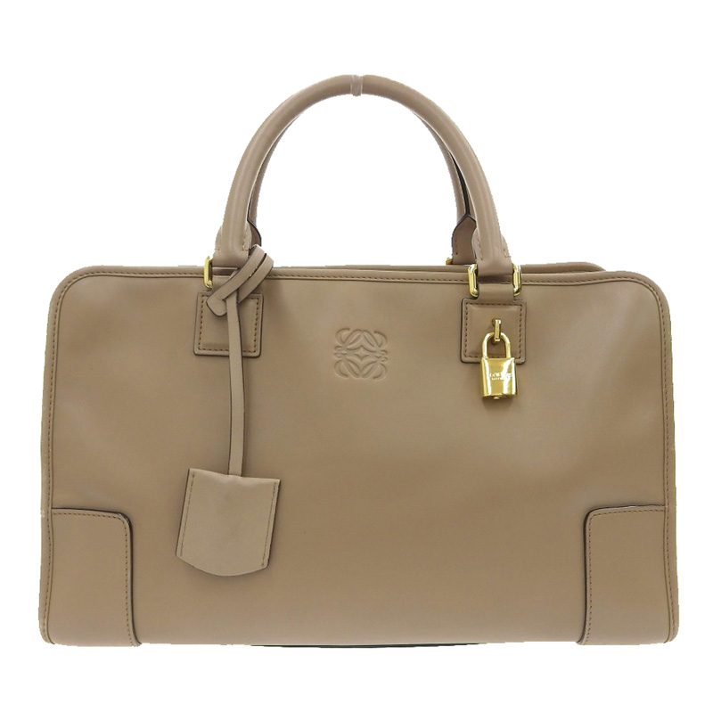 ロエベ LOEWE アマソナ36 ハンドバッグ レザー ベージュ 中古 OB0735