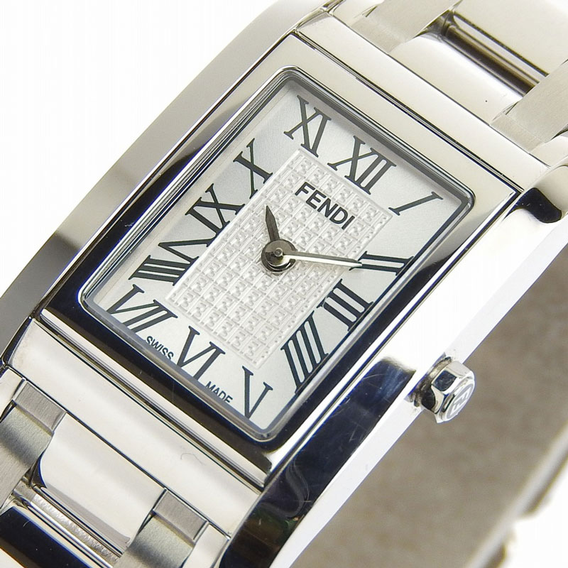 店舗良い 腕時計 フェンディ FENDI 8600L/レベルソ シェル シルバー ズッカ柄 - 腕時計(アナログ) - www.fonsti.org