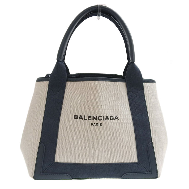 バレンシアガ BALENCIAGA ネイビーカバS トートバッグ キャンバス