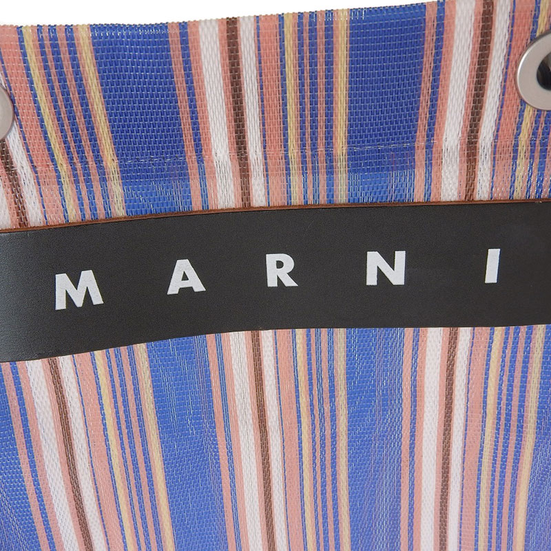 マルニ MARNI フラワーカフェ ストライプ トートバッグ ナイロン