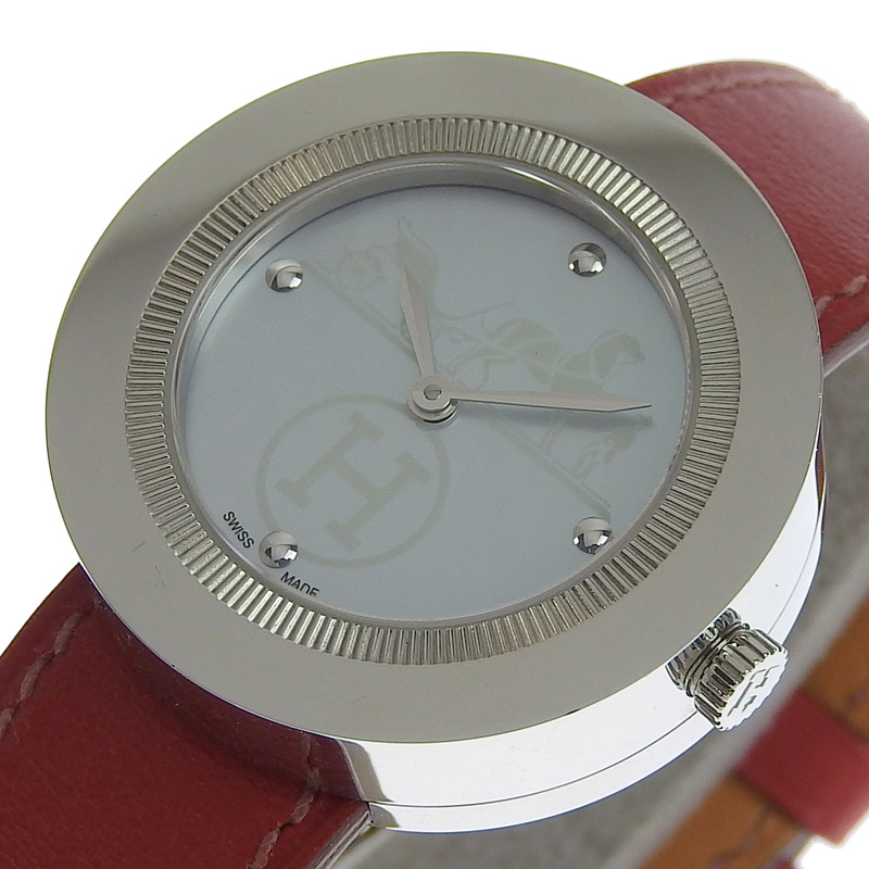 人気商品！！ (C6-67) HERMES エルメス 腕時計 パスパス ホワイト