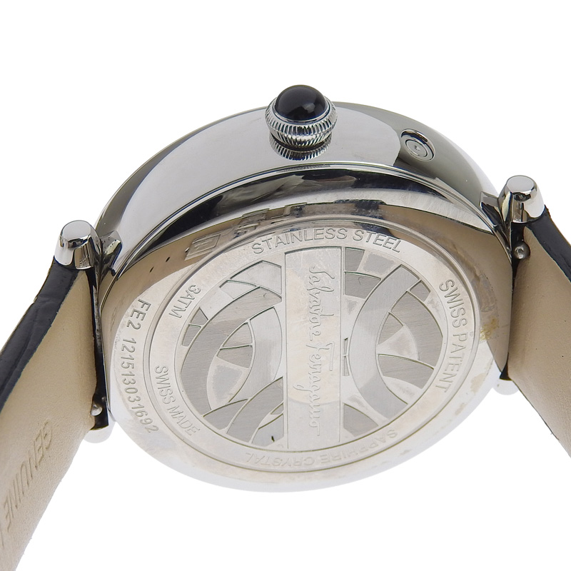 フェラガモ FERRAGAMO クオーレ レディース クォーツ 腕時計 SS 革 シルバー文字盤 FE2020016 中古 OW0270