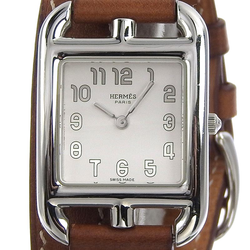 25ケースサイズ横エルメス ケープコッド SS×革   レディース 腕時計