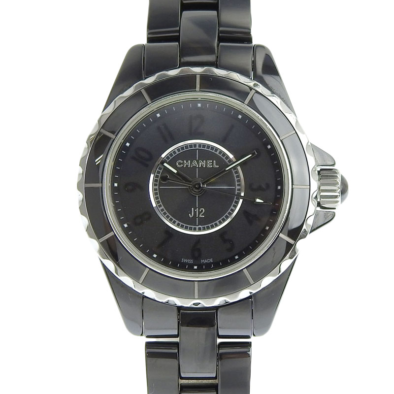 シャネル CHANEL J12 インテンスブラック レディース クォーツ 腕時計 