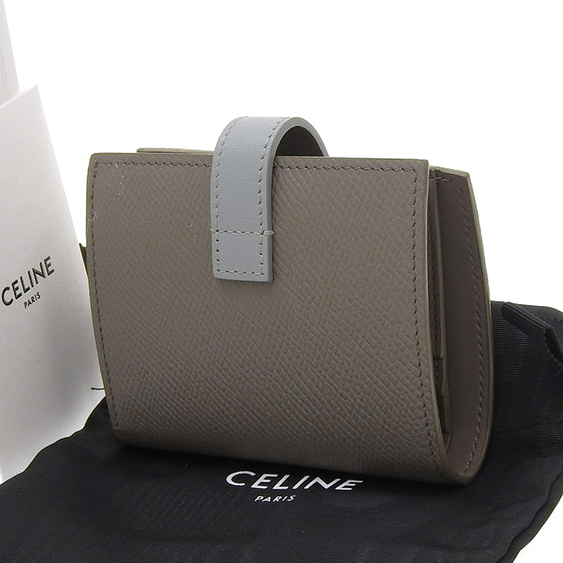 セリーヌ CELINE スモールストラップウォレット バイカラー グレインド