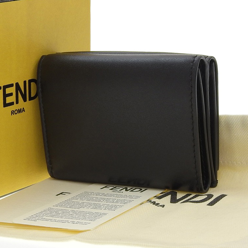 フェンディ FENDI 三つ折り財布 8M0463 コンパクトウォレット 黒