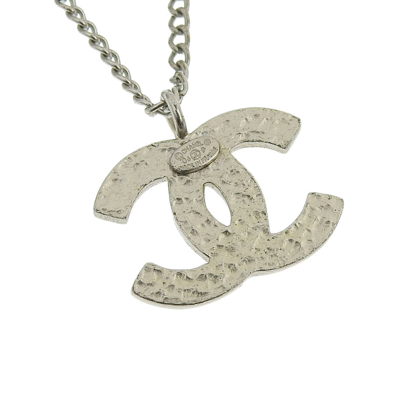 シャネル CHANEL ネックレス ココマーク ピンク シルバー色 04P 中古