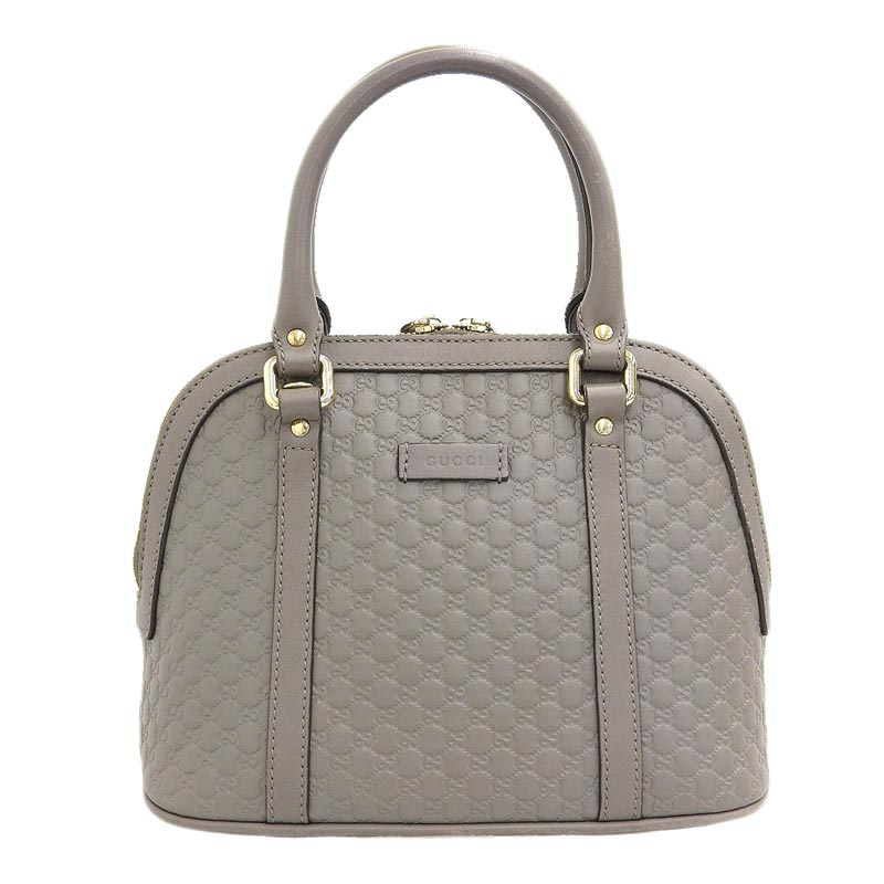 グッチ GUCCI マイクログッチシマ マイクログッチシマ 2WAYバッグ ハンドバッグ レザー グレー 449654 中古 GU0355 – ロンド  大阪天神橋筋6丁目