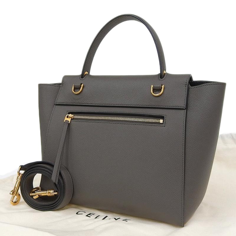 セリーヌ CELINE ベルトバッグ マイクロ 2WAYバッグ ハンドバッグ レザー グレー 189153ZVA 中古 OB1033 – ロンド  大阪天神橋筋6丁目