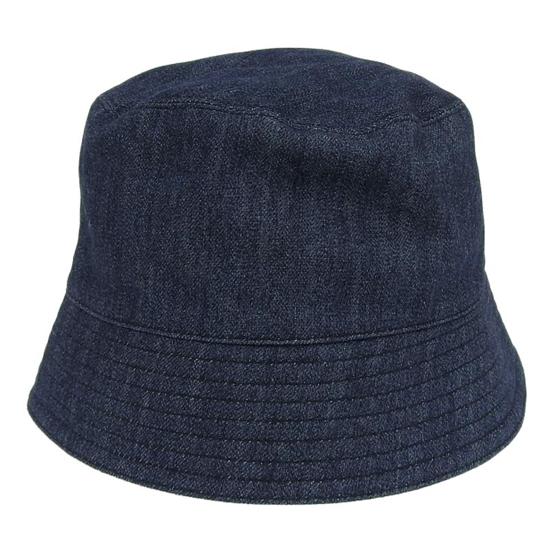 プラダ PRADA 帽子 バケットハット デニム コットン ブルー Lサイズ 