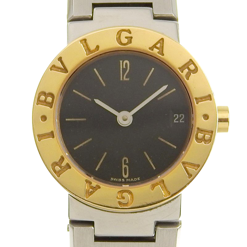 ブルガリ BVLGARI ブルガリブルガリ レディース クォーツ 腕時計 SS YG ブラック文字盤 BB23SGD 中古 BV0132