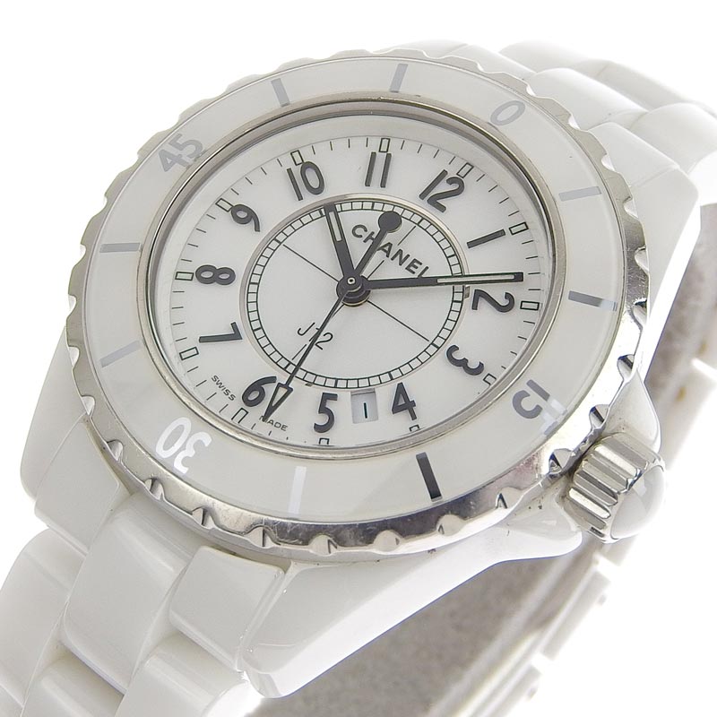 シャネル CHANEL J12 レディース クォーツ 腕時計 セラミック ホワイト 