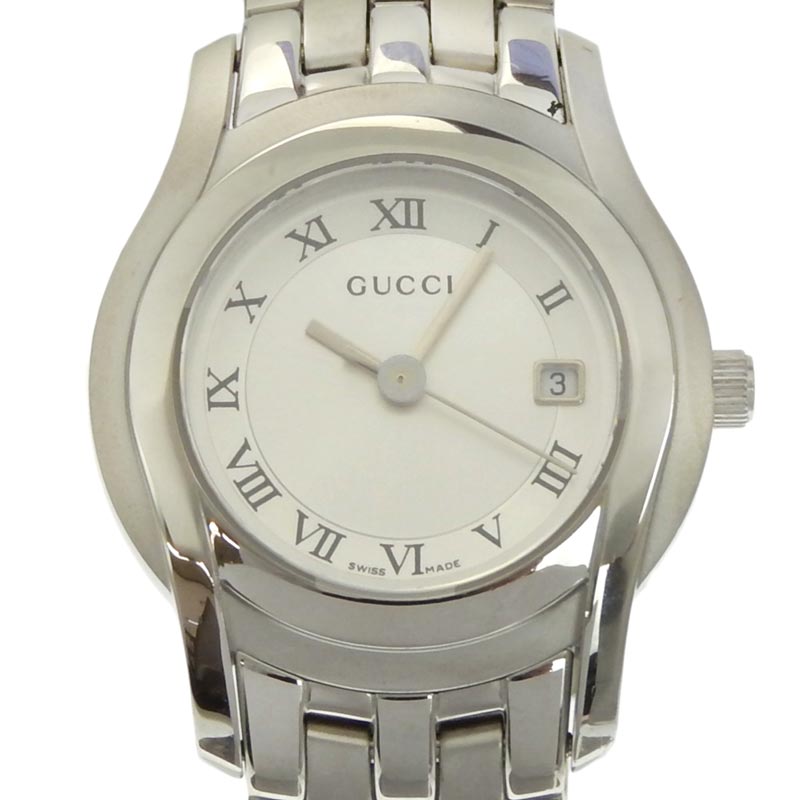 グッチ GUCCI 時計 レディース クォーツ 腕時計 SS シルバー文字盤 5500L 中古 GU0360 | ロンド 大阪天神橋筋6丁目