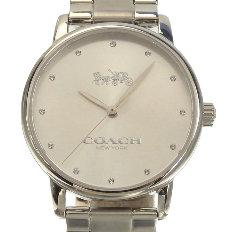 コーチ COACH 時計 レディース クォーツ 腕時計 SS シルバー文字盤 CA.113.7.14 中古 OW0346