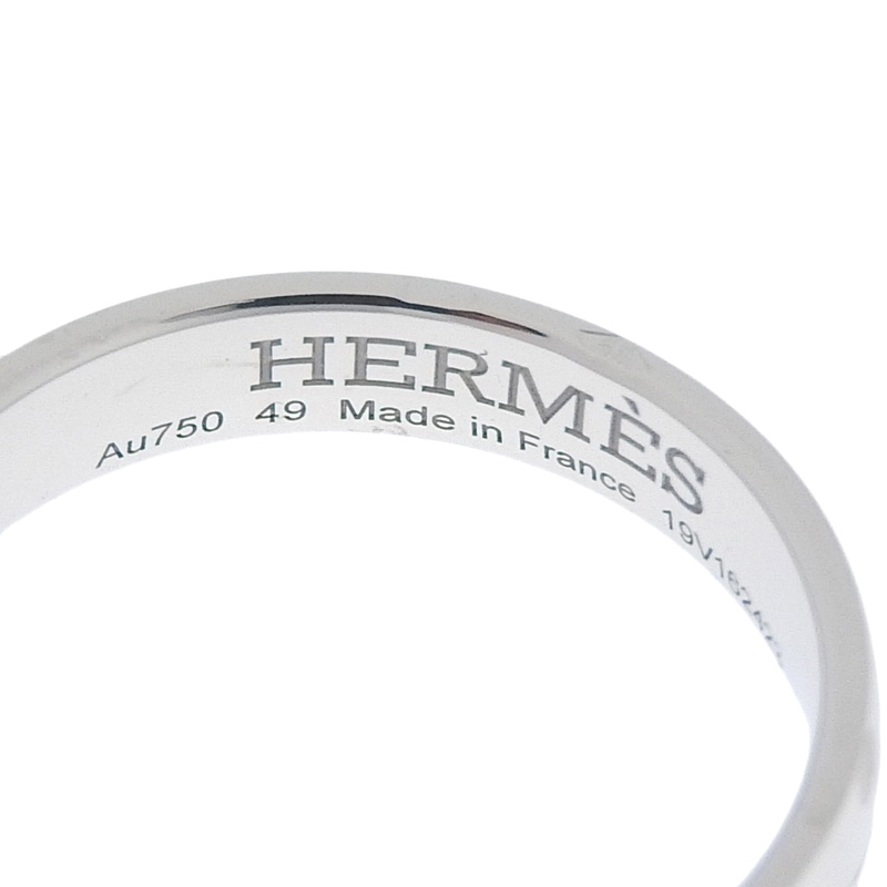 エルメス HERMES ヘラクレス リング 指輪 K18WG 11Pダイヤモンド #49