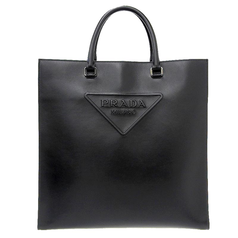 プラダ PRADA トライアングルロゴ トートバッグ レザー ブラック 2VG084 中古 OB0963 – ロンド 大阪天神橋筋6丁目