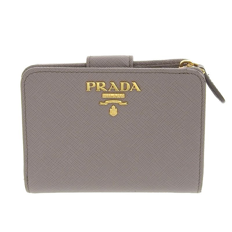 プラダ PRADA 二つ折り財布 コンパクトウォレット サフィアーノ レザー