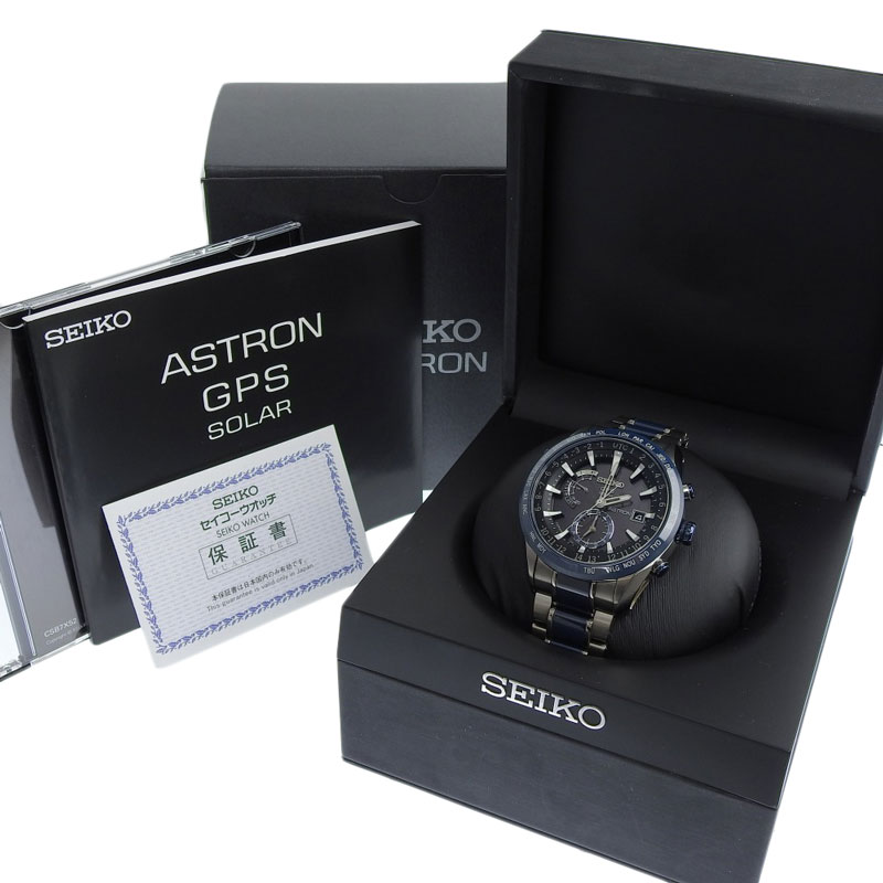 【SEIKO】セイコー アストロン GPSソーラー腕時計 チタン ブルー×ブラック文字盤 SBXC009/hm08606tg