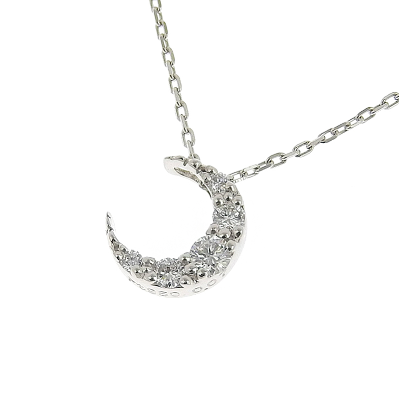 スタージュエリー STAR JEWELRY ネックレス プラチナ Pt950 ダイヤモンド 0.07ct 月 中古 OBJ0440 | ロンド