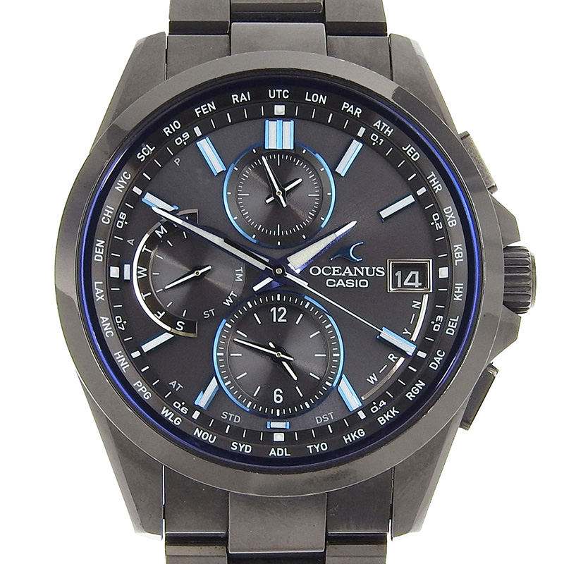 カシオ CASIO オシアナス メンズ 電波 ソーラー 腕時計 チタン ブラック文字盤 OCW-T2600B-1AJF 中古 OW0379 – ロンド  大阪天神橋筋6丁目