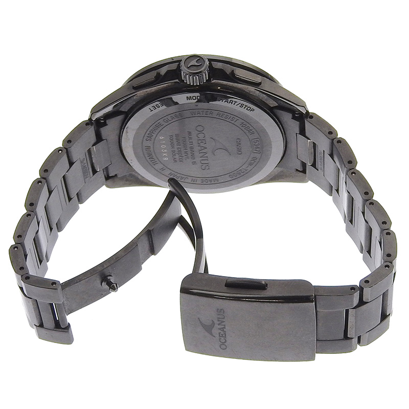 カシオ CASIO オシアナス メンズ 電波 ソーラー 腕時計 チタン ブラック文字盤 OCW-T2600B-1AJF 中古 OW0379