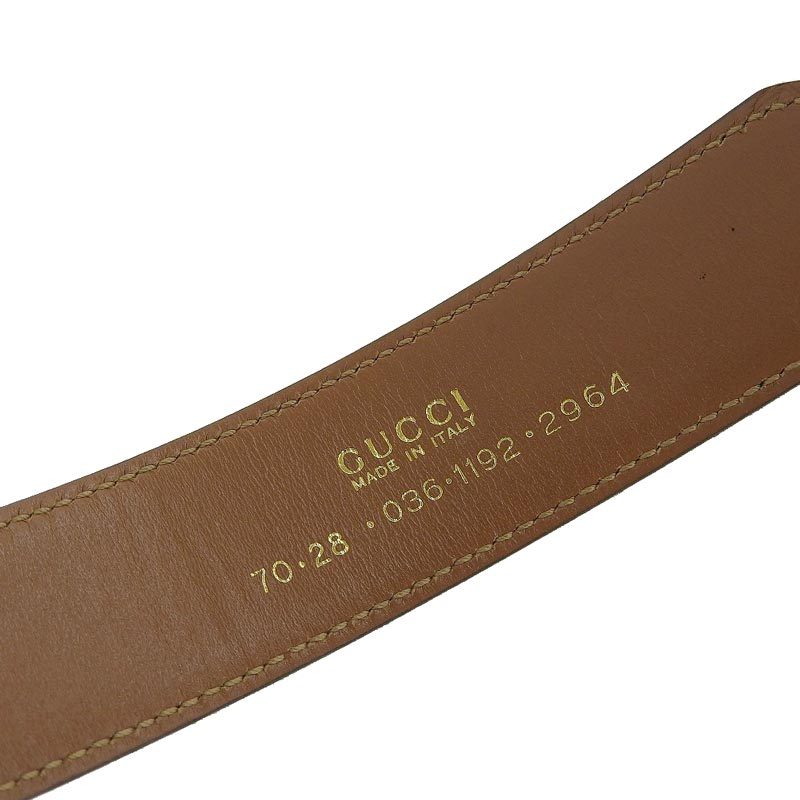 グッチ GUCCI ベルト GG レザー ブラック ゴールド金具 036・1192