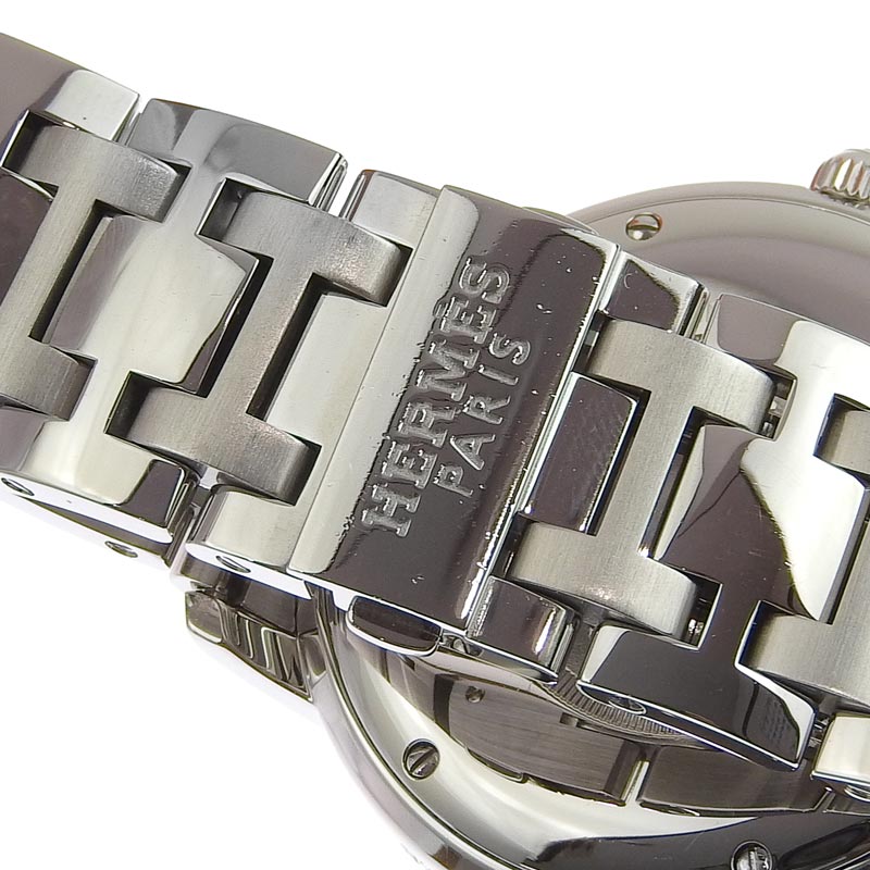 エルメス HERMES 時計 クリッパー デイト SS メンズ 自動巻き 腕時計 ホワイト文字盤 CP2.810 中古 HE0661
