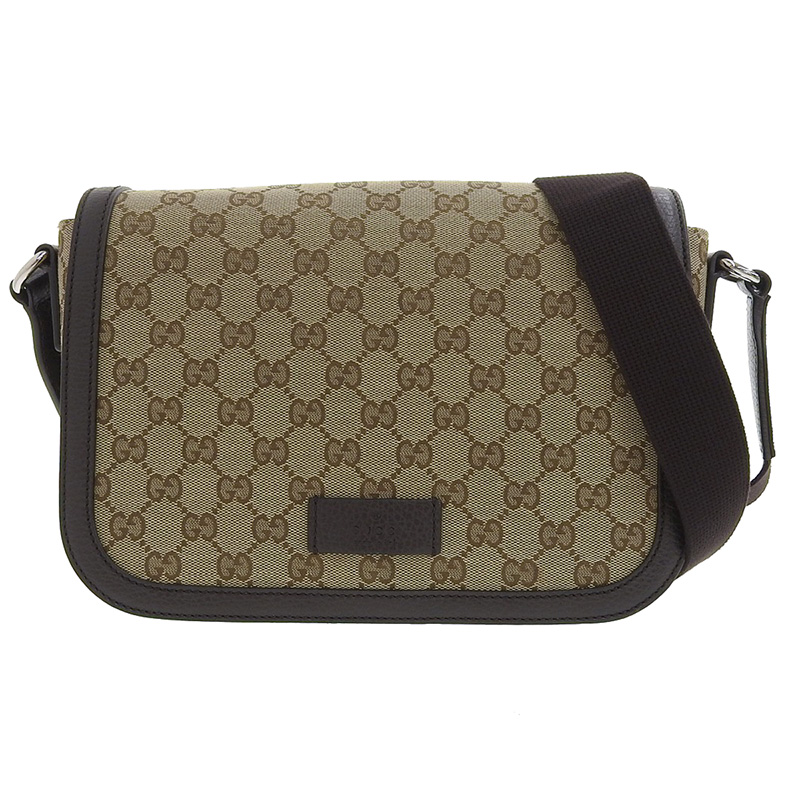 グッチ GUCCI ショルダーバッグ 斜め掛け メッセンジャーバッグ GGキャンバス レザー ベージュ ブラウン 449172 中古 GU0413 –  ロンド 大阪天神橋筋6丁目