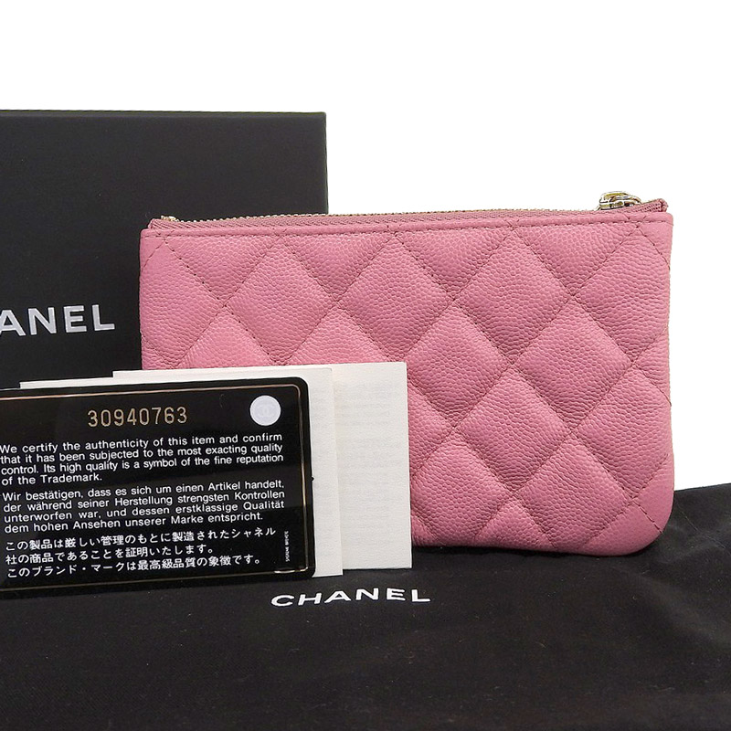 新作商品 【1985h様売約済】新品未使用 ポーチ シャネル CHANEL キャビアスキン キャビアスキン キャビアスキン ポーチ ピンク ポーチ  バッグ