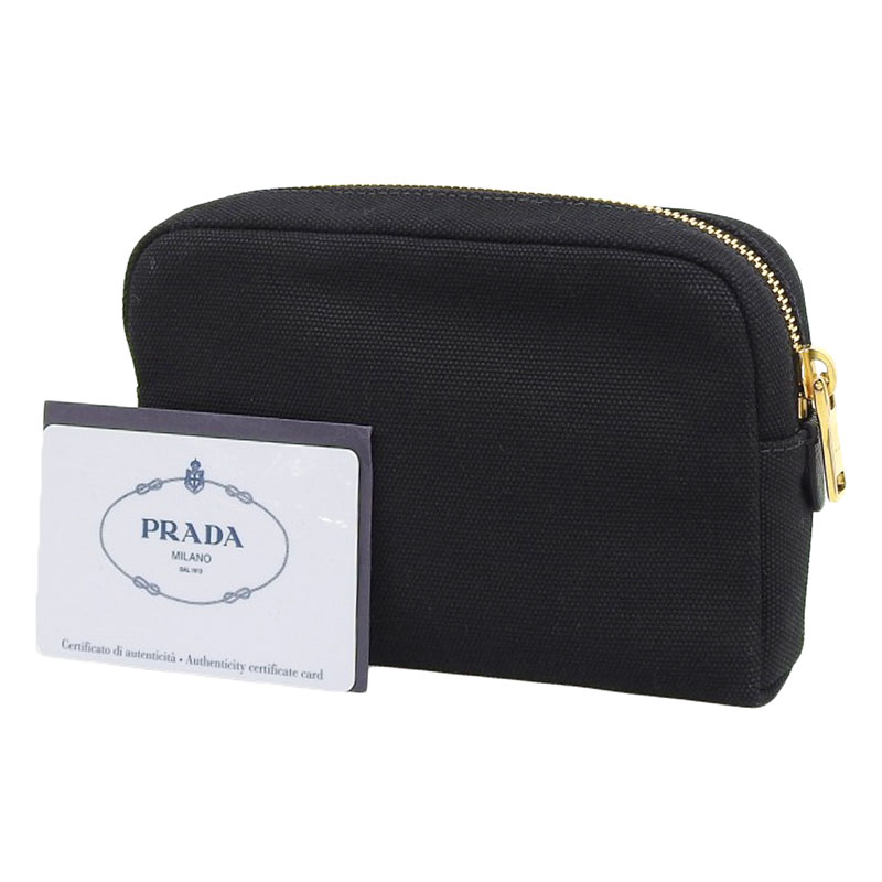 PRADA  化粧ポーチ　正規店購入　美品　PRADA箱入り　黒