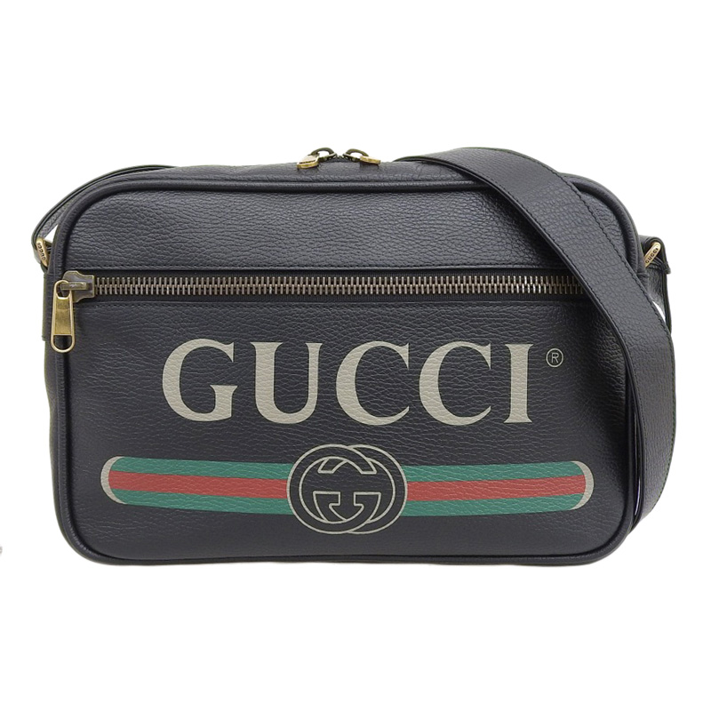 グッチ GUCCI ロゴプリント ショルダーバッグ メッセンジャーバッグ