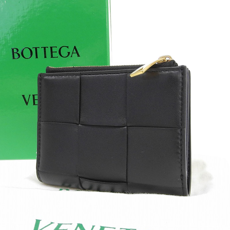 美品】BOTTEGA BENETA ボッテガマキシイントレチャート二つ折り財布