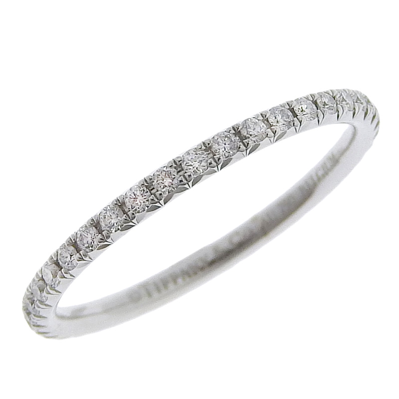 ティファニー TIFFANY & Co. メトロフルサークルリング 指輪 K18WG ダイヤモンド #8 中古 TI0126
