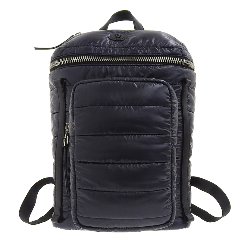 モンクレール MONCLER バックパック リュックサック ダウン ナイロン×レザー ネイビー ブラック C209A0062200 中古 OB1330  – ロンド 大阪天神橋筋6丁目