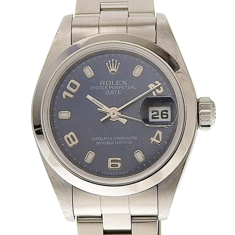 ロレックス ROLEX オイスターパーペチュアル 自動巻き 腕時計 レディース SS ネイビー文字盤 79160 A番 1999年 中古 RO0249