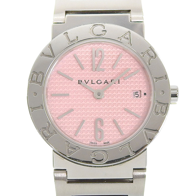 ブルガリ BVLGARI ブルガリブルガリ レディース クォーツ 腕時計 SS ピンク文字盤 BBL26S 中古 BV0142