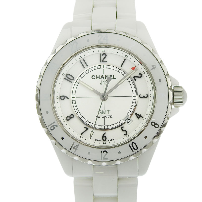 シャネル CHANEL J12 GMT メンズ 自動巻き 腕時計 SS セラミック ホワイト文字盤 限定2000本 H2126 中古 CH0880