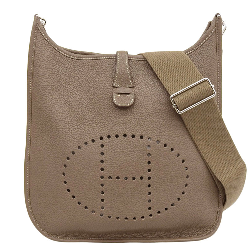 エルメス HERMES エヴリン3PM ショルダーバッグ トリヨンクレマンス エトゥープ □R刻印 2014年 SV金具 中古 HE0854